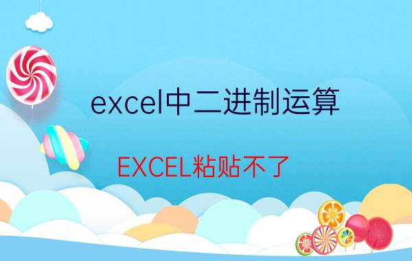 excel中二进制运算 EXCEL粘贴不了，显示二进制表格？